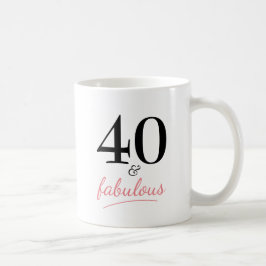 40 och Fabulous 40:e födelsedagsgåva från Mugg