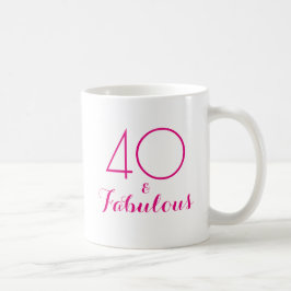 40 och Fabulous 40:e födelsedagskalkern Gift Mugg 