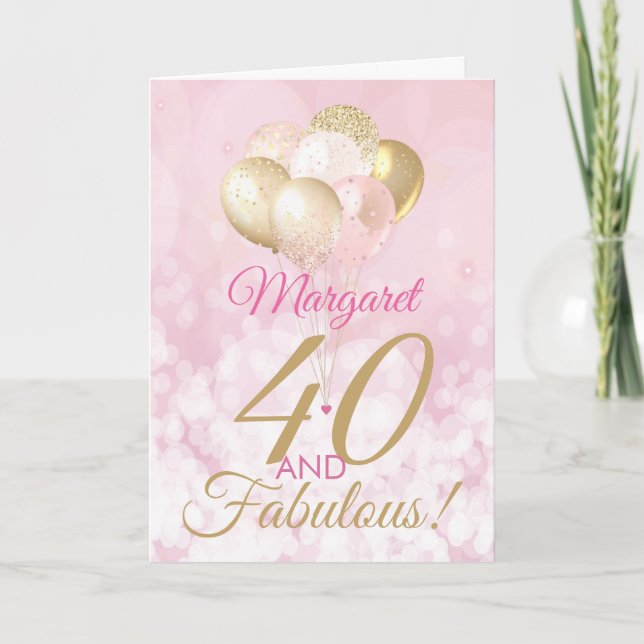 40- och Fabulous 40-timmarsbatteri med Glitter-bub Kort (Framsida)