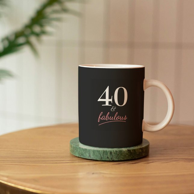 40 och Fabulous Birthday Gift Kaffemugg (Skapare uppladdad)