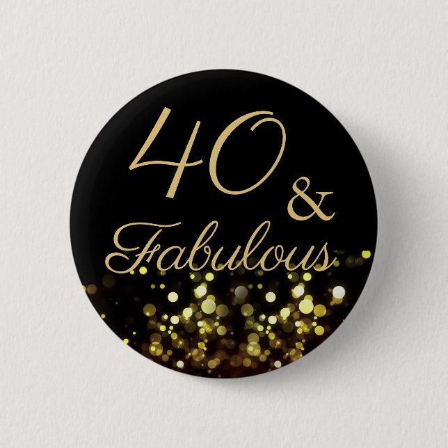 40 och Fabulous Birthday Knapp (Framsida)