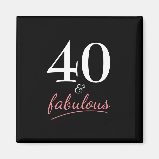 40 och Fabulous Birthday Magnet (Framsidan)