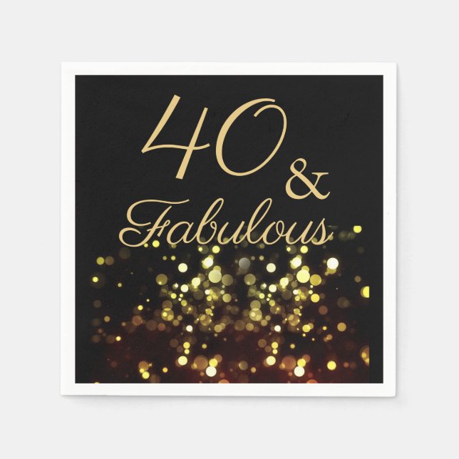 40 och Fabulous Birthday Pappersservett (Framsidan)