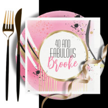 40 och Fabulous Birthday Rosa Guld Gnistra Black