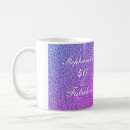 40 och Fabulous Birthday Rosa  Ombre Glitter Kaffemugg