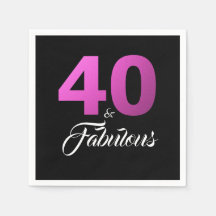 40 och Fabulous Black and Rosa Födelsedagsfest