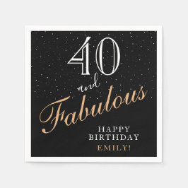 40 och Fabulous Black Elegant 40:e födelsedagen Pa Pappersservett