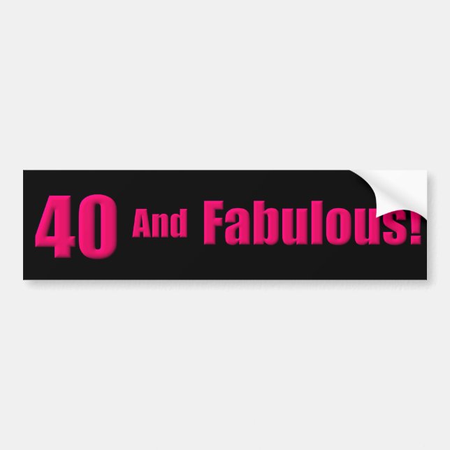 40 och Fabulous Bumper Sticker Bildekal (Framsidan)