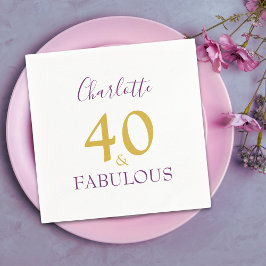 40 och Fabulous Elegant 40:e födelsedagen Pappersservett