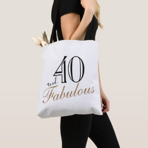 40 och Fabulous Elegant Black Script Birthday Tygkasse