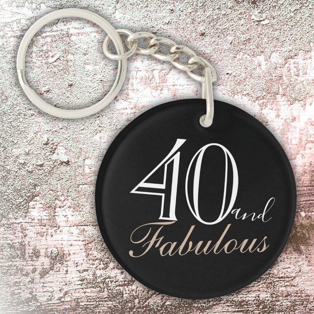 40 och Fabulous Elegant Script Black 40:e födelsed (Skapare uppladdad)