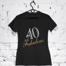 40 och Fabulous Elegant White Script Birthday
