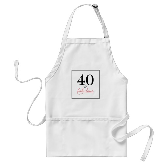 40 och Fabulous Födelsedagsfest Apron Förkläde (Framsidan)