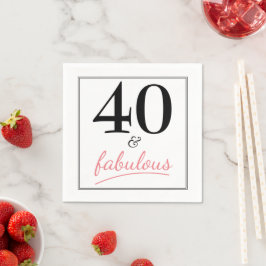 40 och Fabulous Födelsedagsfest Papper Napkins Pappersservett