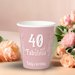 40 och Fabulous Foliage Rosa 40:e födelsedagen