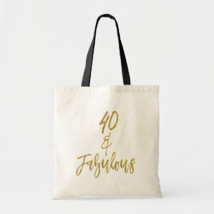 40 och Fabulous Gold Foil Birthday Tote Bag Tygkasse