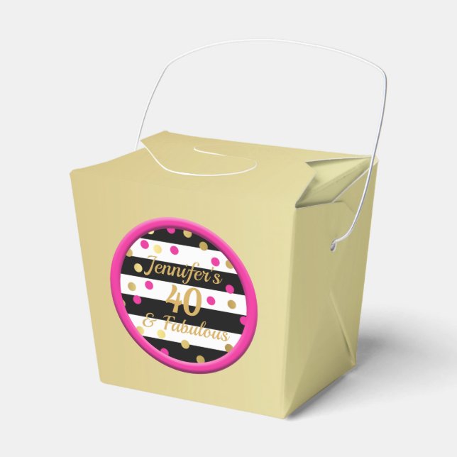 40 och Fabulous Guld Chinese Food Boxes Presentaskar (Framsidan Sidan)