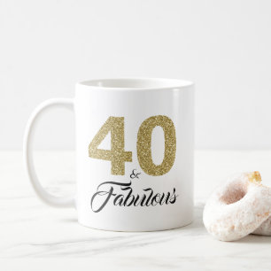 40 och Fabulous Guld Glitter 40:e födelsedagen Kaffemugg