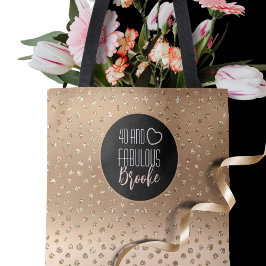 40 och Fabulous Guld Glitter Gnistra Girly 40:e Tygkasse