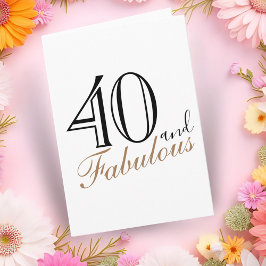 40 och Fabulous Modern Typography Script Birthday Kort