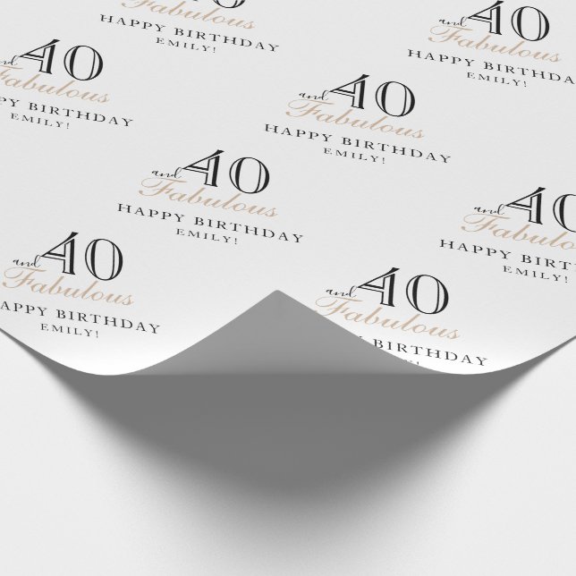 40 och Fabulous Modern Woman 40:e födelsedagen Presentpapper (Hörn)