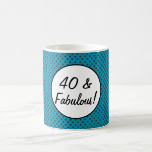 40 och Fabulous Retro Polka dots Kaffemugg