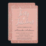 40 och Fabulous Ro Guld  Rosa Glitter Inbjudningar<br><div class="desc">Fyrtio- och Fabulous 40:e födelsedag Party Faux-Gnistran och Glitter Ro Guld  Rosa Birthday-inbjudningar är perfekter för Ro Guld eller  Rosa Födelsedagsfest . Dessa 40 och Fabulous Party-inbjudningar är perfekter för en fyrtionde Födelsedagsfest.</div>