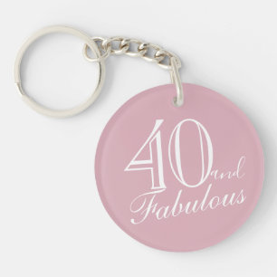 40 och Fabulous Rosa Elegant Script 40:e födelsed