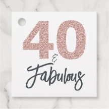 40 och Fabulous Rosa Glitter Födelsedagsfest