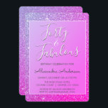 40 och Fabulous Rosa Lila Glitter Inbjudningar<br><div class="desc">Fyrtio- och Fabulous 40:e födelsedag Party Faux Gnistra och Glitter Rosa och Lila Ombre Birthday Bjud är perfekter för en fantastisk Födelsedagsfest. Dessa 40 och Fabulous Party-inbjudningar är perfekter för en fyrtionde Födelsedagsfest.</div>