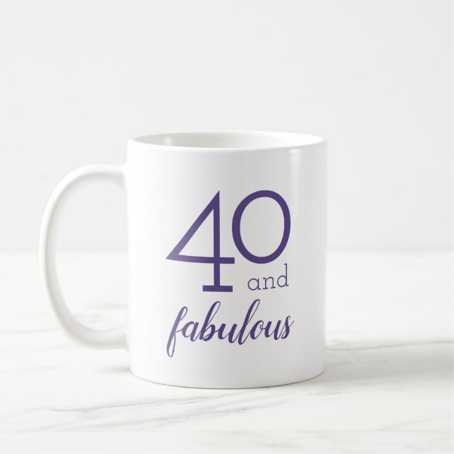 40 och Fabulous Violet Birthday Gift Kaffemugg (Vänster)