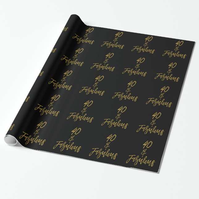 40 och Fabulous Wrapping Papper Presentpapper (Utrullad)