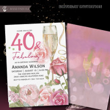 40 och fantastisk blomster champaign födelsedagsfi