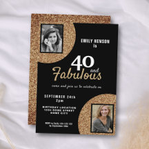 40 och fantastisk guldglitter 2 foto 40-årsdag