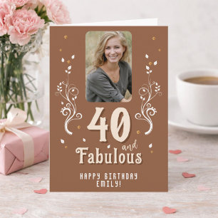 40 och fantastisk lövljus foto 40-årsdag kort