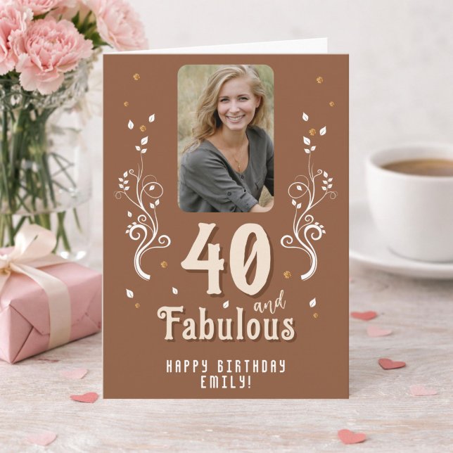 40 och fantastisk lövljus foto 40-årsdag kort (Skapare uppladdad)