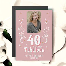 40 och fantastisk lövverk Rosa Foto 40-årsdag
