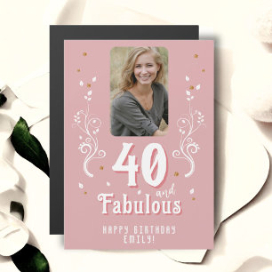 40 och fantastisk lövverk Rosa Foto 40-årsdag