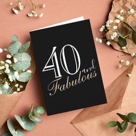 40 och fantastisk modern svart 40-årspresent kort