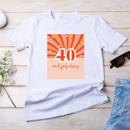 "40 och fantastisk", reflekterande persika t shirt