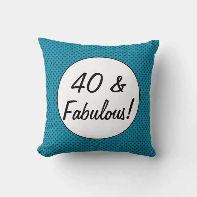 40 och fantastisk retro prickar kudde (Framsida)