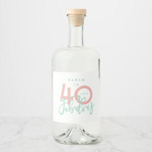 40 och fantastisk rosa giftig födelsedagsfest spritflaskor etikett