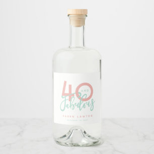 40 och fantastisk rosa spritflaskor etikett