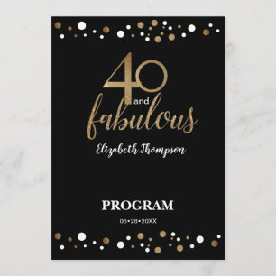 40 och fantastiska 40:e födelsedagsprogrammet program