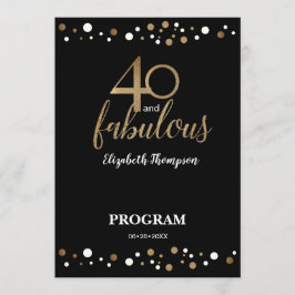 40 och fantastiska 40:e födelsedagsprogrammet program