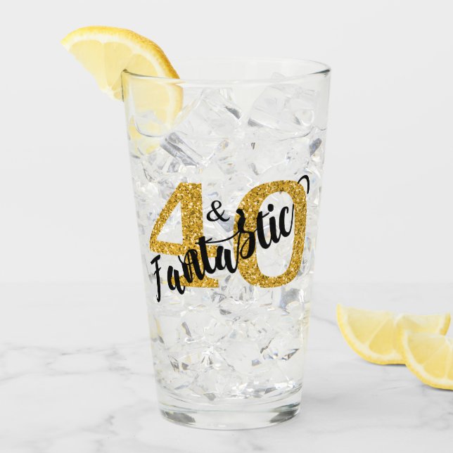 40 och fantastiska år 40-årsfest glaskopp (Framsida Ice)