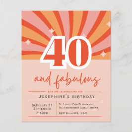 40 och fantastiska, budgetinbjudan flygblad