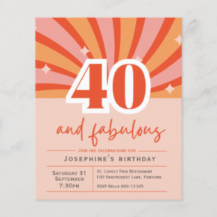 40 och fantastiska, budgetinbjudan flygblad