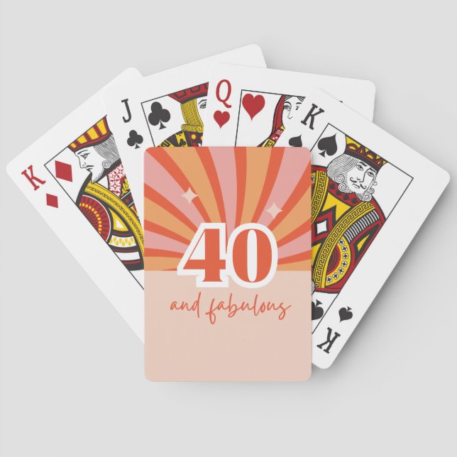"40 och fantastiska", lätta persikor casinokort (Baksidan)