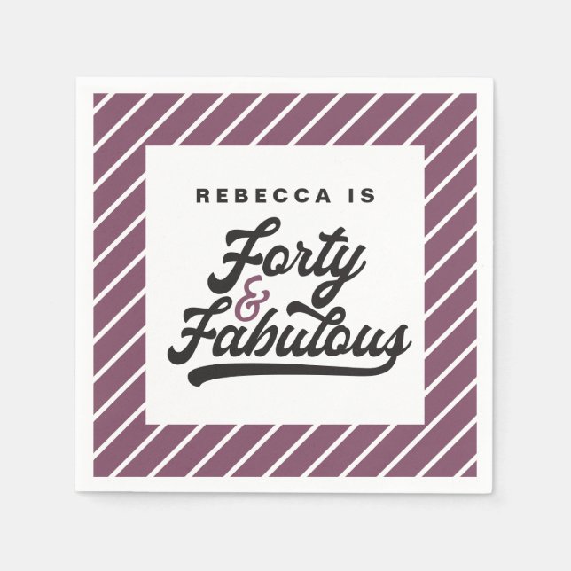 40 och fantastiska servetter av födelsedagsfest (Framsidan)